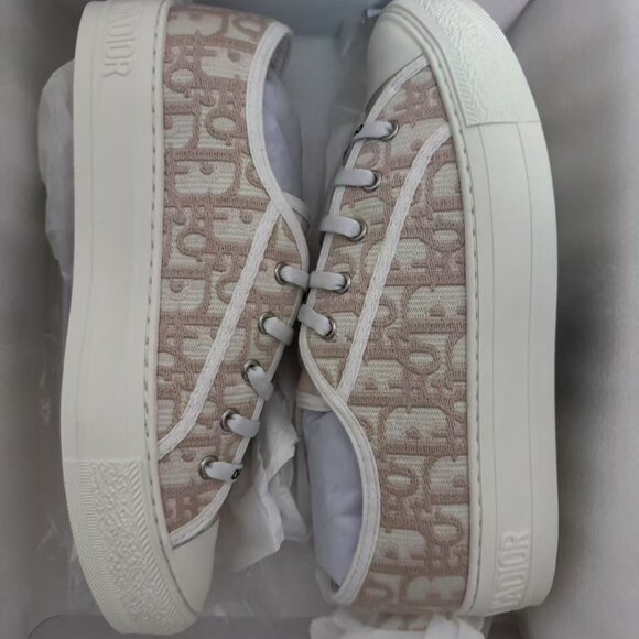 DIOR Embroidered Pink Canvas Sneakers EU 39 - Picture 1 of 5